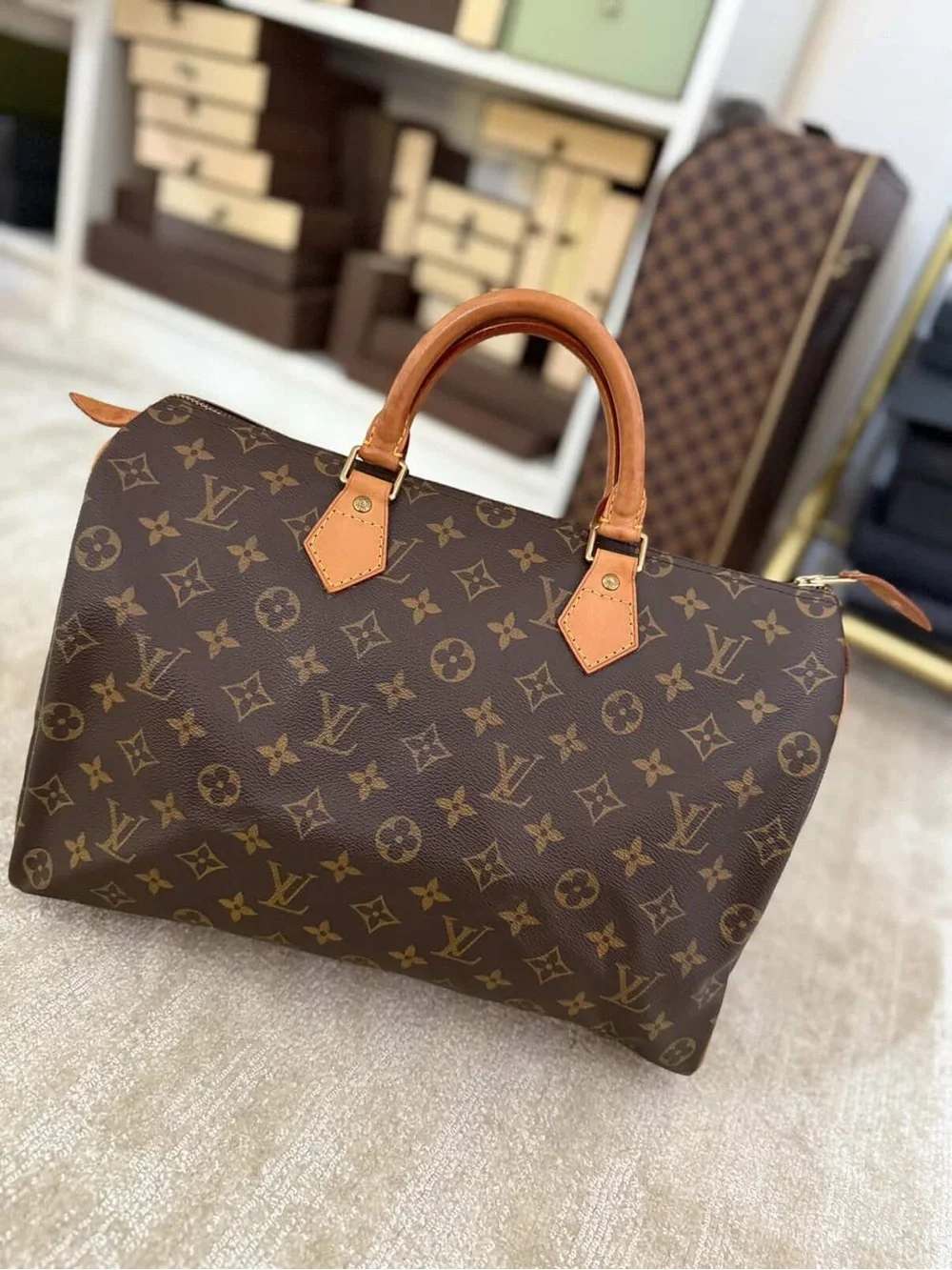 Louis Vuitton Monogram Duffel Bag in Brown and Tan
